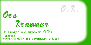 ors krammer business card